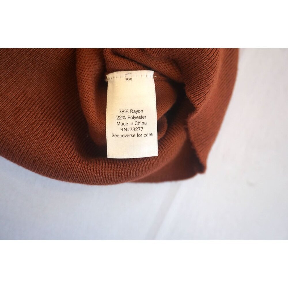 Nine West 'Cocoa Loco' Brown Sweater with Striped Cuffs - Size XS - Picture 3 of 5
